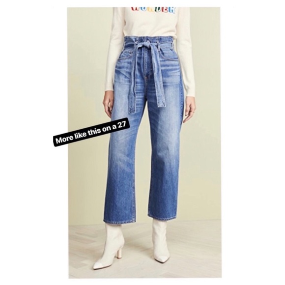 NWT 3x1 Paperbag Wide Leg High Waist Belted Jeans - Picture 4 of 4